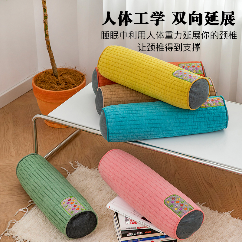 艾洛琳成人纯棉荞麦皮护颈枕加高