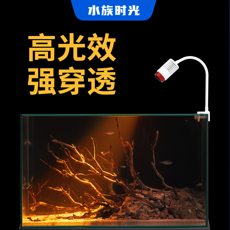 水族时光鱼缸射灯变焦南美原生溪流led氛围灯智控植物补光观赏灯
