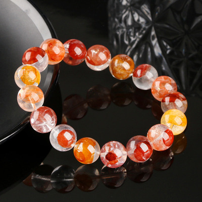 天然锦鲤红胶花手链正宫红牛血红凤凰鸩羽幽灵女款手串男女