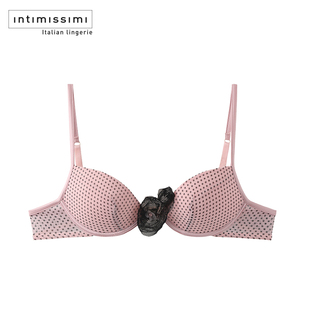 Intimissimi意舒漫性感粉网黑点3/4罩杯文胸女士胸罩内衣薄款奶罩