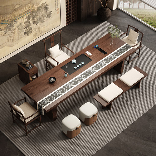 实木大板新中式禅意茶台