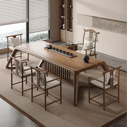 办公室接待茶台书桌一体两用