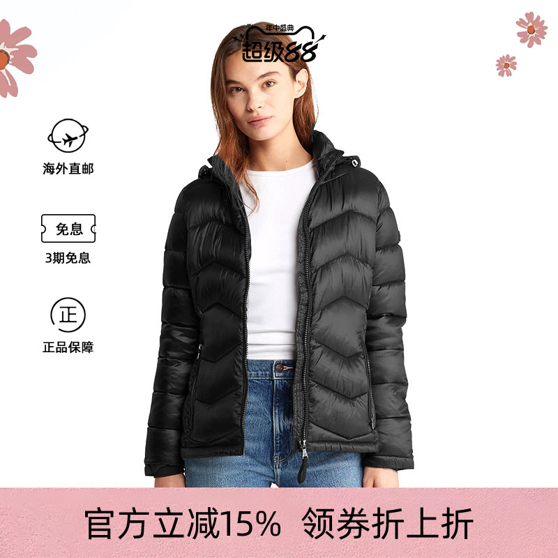 女士黑色短款棉服加厚保暖