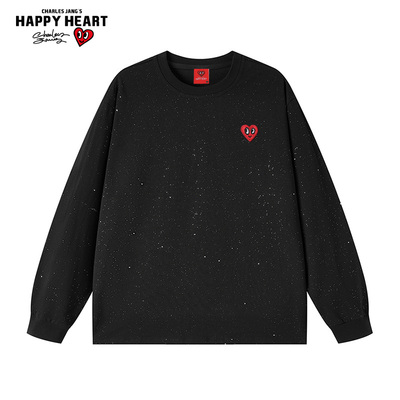 查尔斯桃心烫金满天星卫衣男圆领