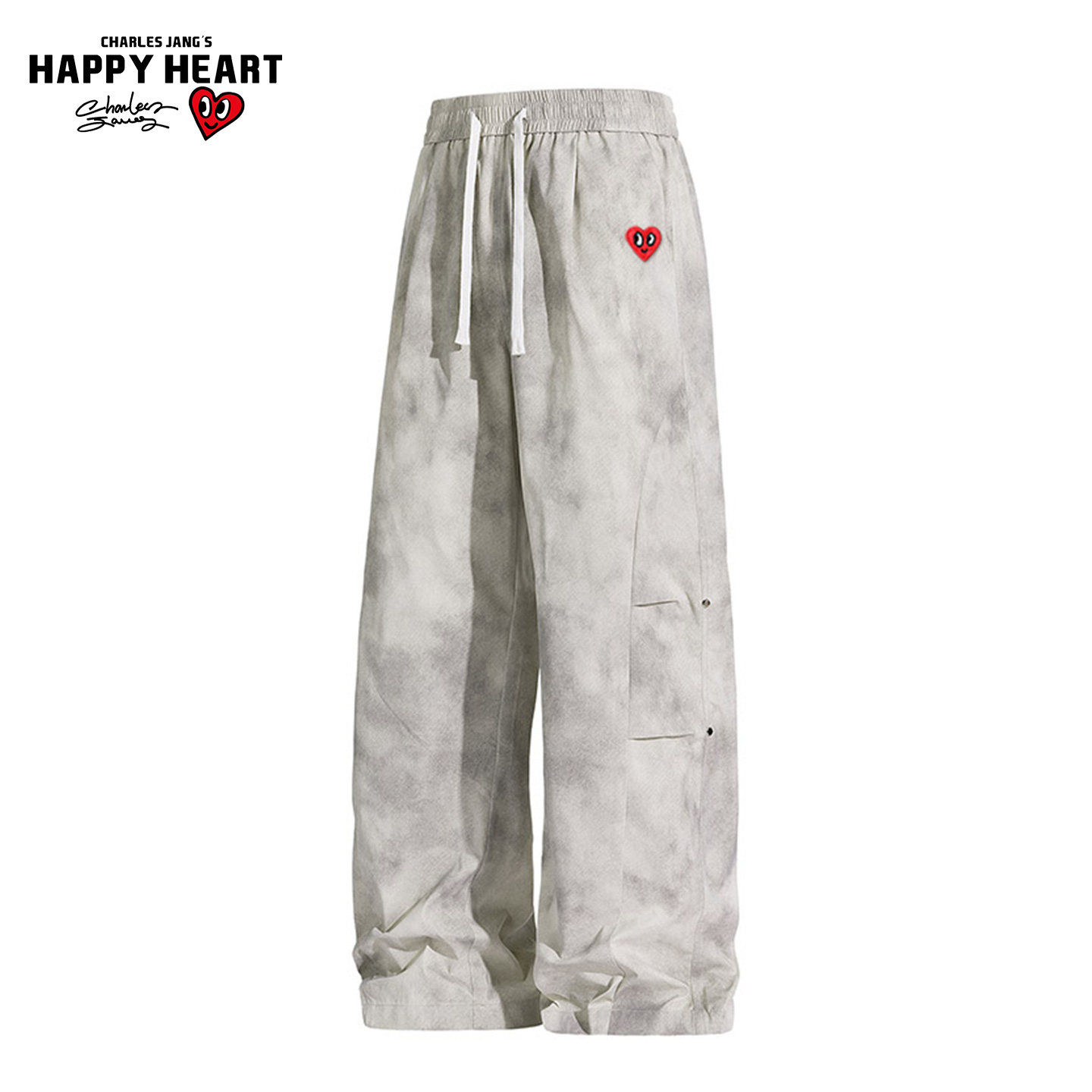 查尔斯桃心休闲裤男女同款宽松简约百搭直筒长裤户外运动风脏脏裤,男装,休闲裤,淘宝优惠券,粉丝福利购,淘宝优惠卷