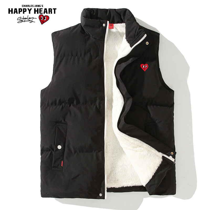 查尔斯桃心加绒马甲棉衣