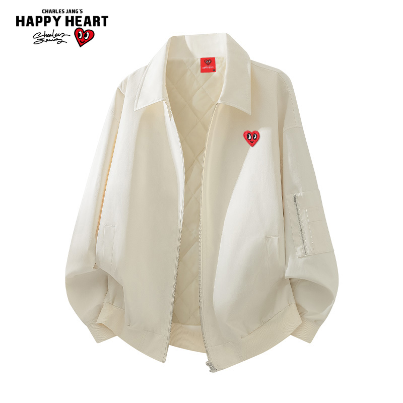 查尔斯桃心防寒飞行夹克棉服男