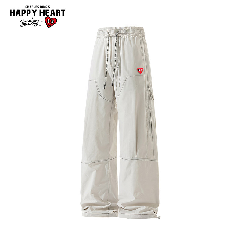 查尔斯桃心美式运动裤男女春秋季2026新款宽松休闲直筒潮牌工装裤