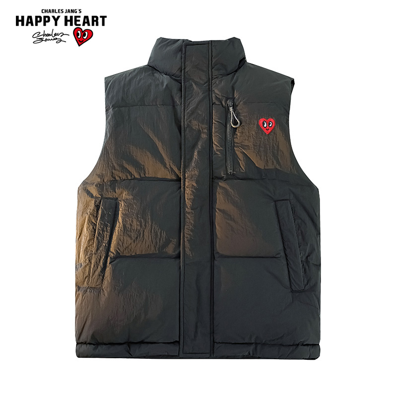 查尔斯桃心90白鸭绒立领羽绒马甲