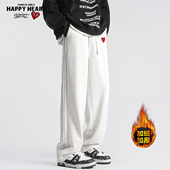 男加绒保暖长裤 2025冬季 新款 查尔斯桃心休闲裤 防风运动百搭防寒裤