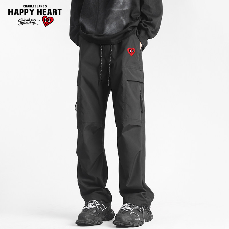 查尔斯桃心伞兵冲锋休闲长裤男2025年新款工装大口袋直筒宽松裤子,男装,休闲裤,淘宝优惠券,粉丝福利购,淘宝优惠卷