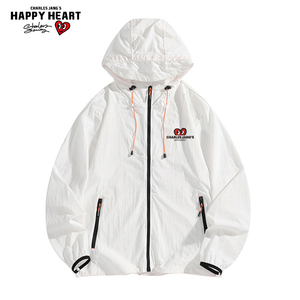 查尔斯桃心 UPF50+连帽防晒衣男防紫外线皮肤衣情侣休闲轻薄外套