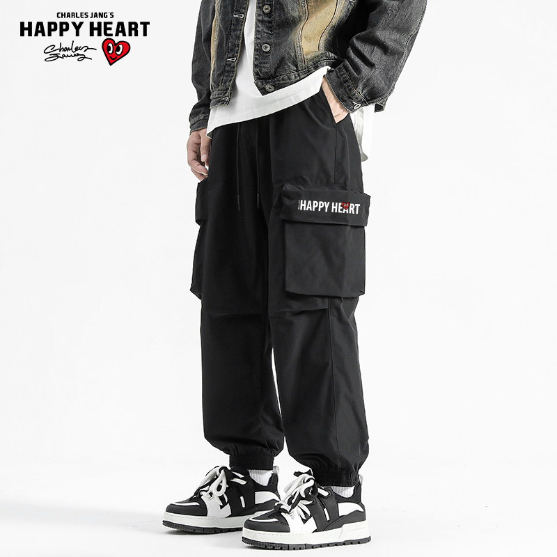 查尔斯桃心 2025春秋新款多口袋工装褶皱伞兵裤男机能风束脚裤子,男装,休闲裤,淘宝优惠券,粉丝福利购,淘宝优惠卷