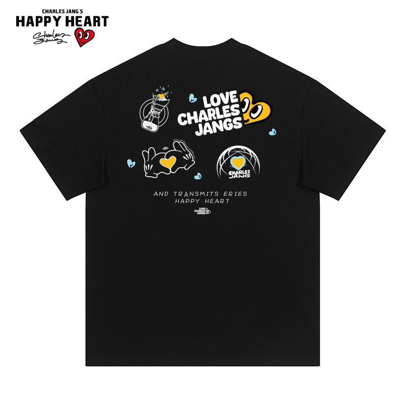 查尔斯桃心无性别短袖T恤