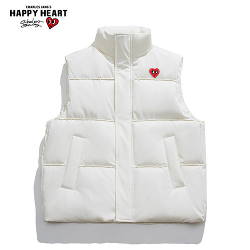 查尔斯桃心美式羽绒马甲男女冬季2025新款宽
