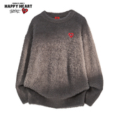 新款 查尔斯桃心美式 海马毛针织毛衣男圆领秋冬季 潮牌百搭情侣上衣