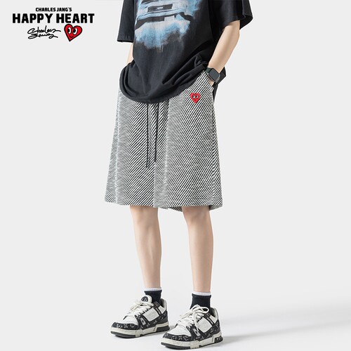 查尔斯桃心休闲短裤桃心