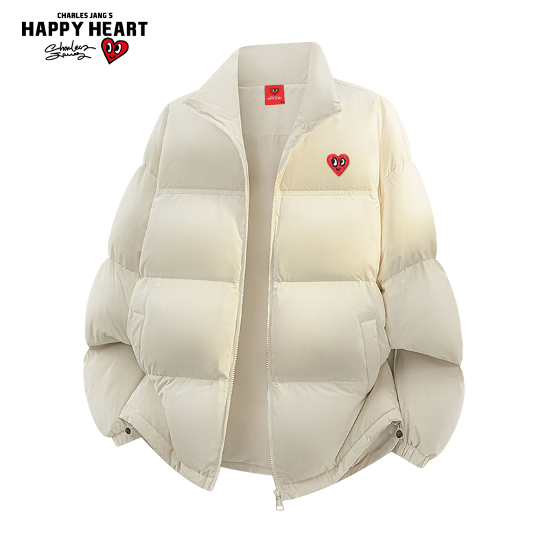 查尔斯桃心85绒羽绒服男面包外套