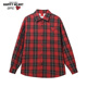 格子衬衫 男春秋季 宽松长袖 查尔斯桃心 2025新款 衬衣港风日系外套