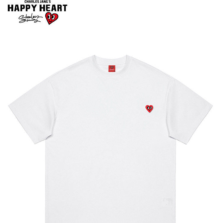 查尔斯桃心 短袖t恤男女2026年夏季纯棉重磅情侣款