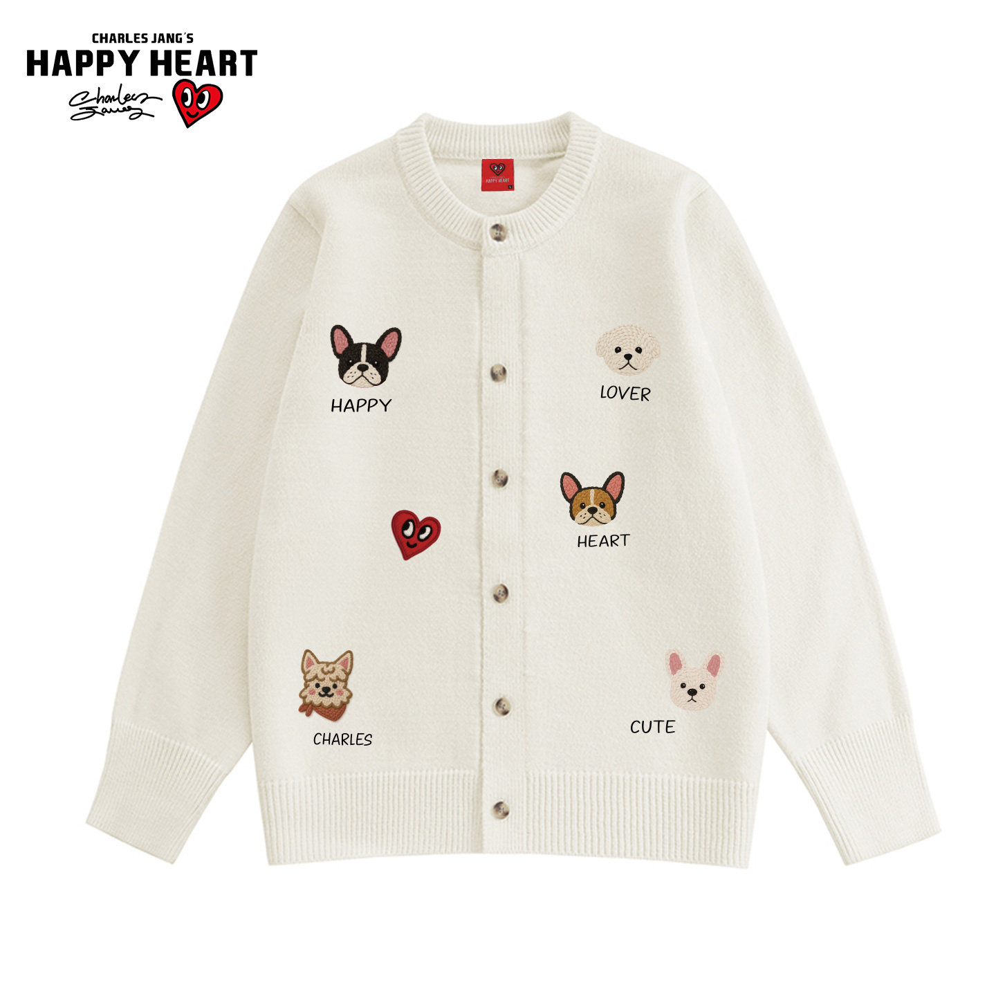 查尔斯桃心小狗印花开衫毛衣男女冬季新款慵懒潮牌情侣针织衫外套,男装,针织衫/毛衣,淘宝优惠券,粉丝福利购,淘宝优惠卷