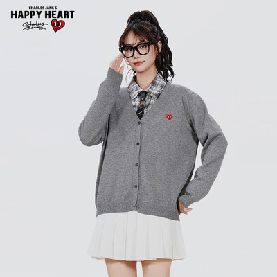 查尔斯桃心针织开衫外套男女同款