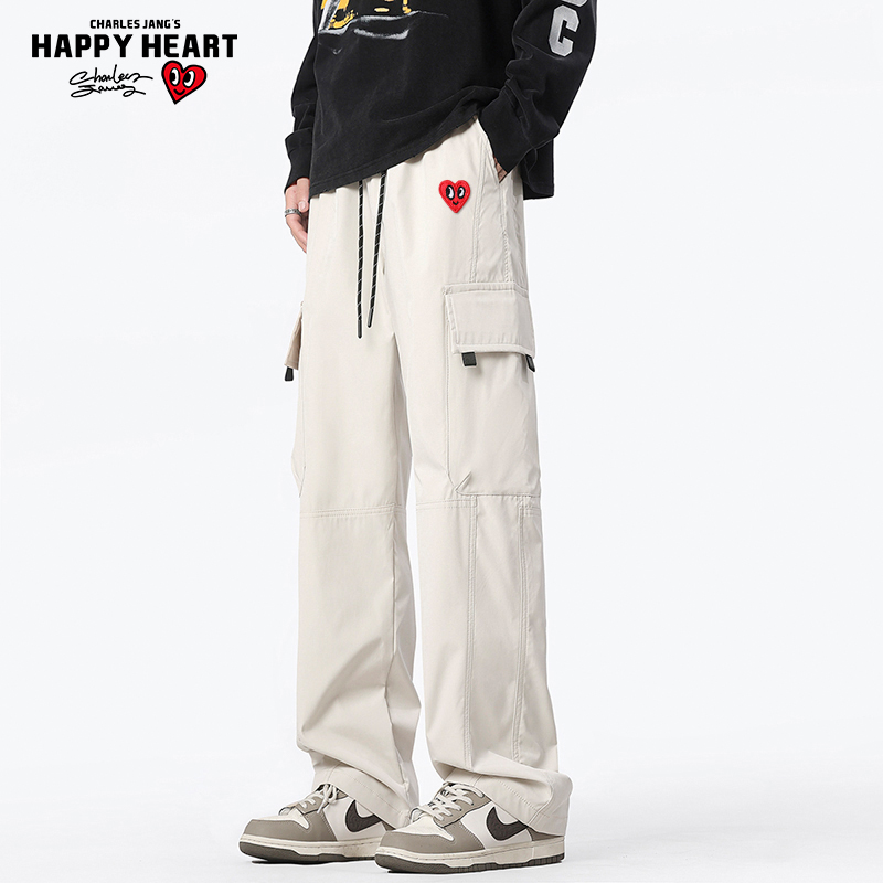 查尔斯桃心爱心工装裤