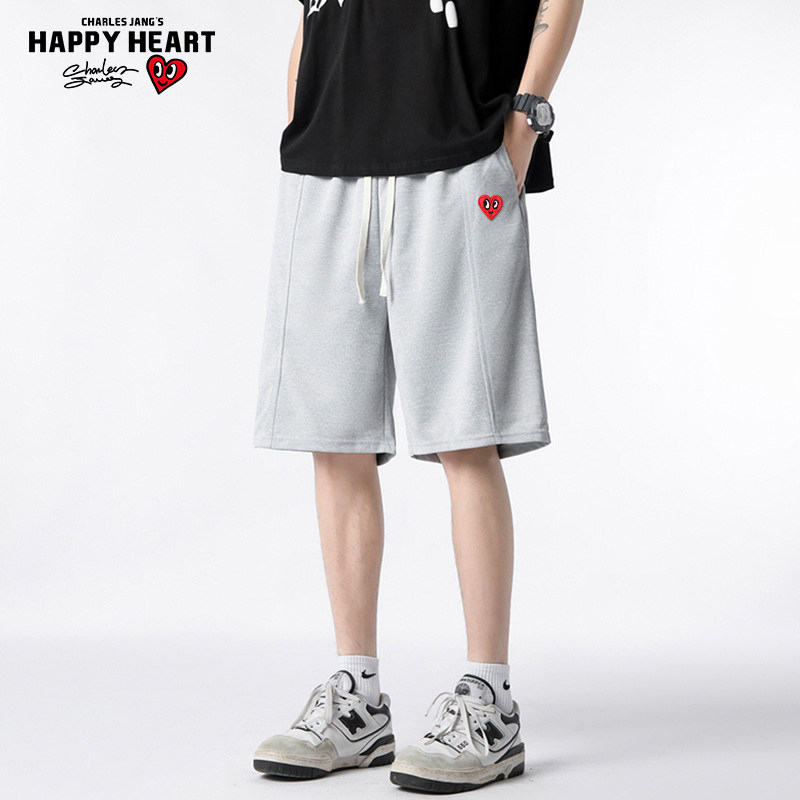 查尔斯桃心 美式纯色运动短裤男女2026年夏季新款篮球跑步五分裤
