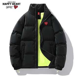 冬装 加厚90绒宽松保暖2025新款 外套 立领羽绒服男冬季 查尔斯桃心