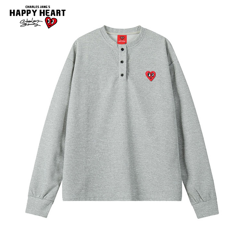查尔斯桃心华夫格亨利领卫衣男