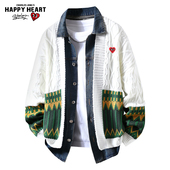 查尔斯桃心假两件针织衫 情侣上衣外套 百搭开衫 男女春秋季 宽松新款