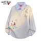 休闲情侣长袖 查尔斯桃心卡通小狗涂鸦衬衫 领卫衣男女春秋冬季 上衣