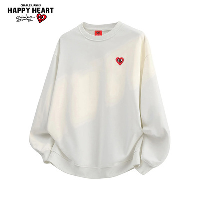 查尔斯桃心王楚然同款卫衣男圆领