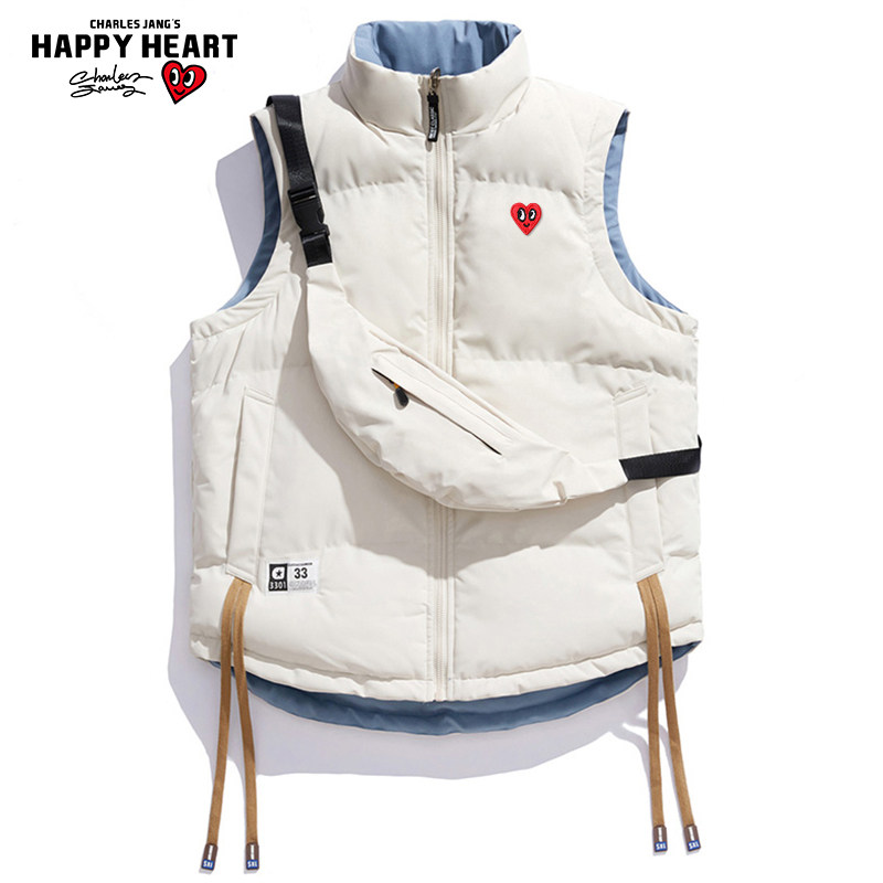 查尔斯桃心 撞色拼接无袖棉马甲男女秋冬季加厚立领保暖情侣外套,男装,常规马甲,淘宝优惠券,粉丝福利购,淘宝优惠卷