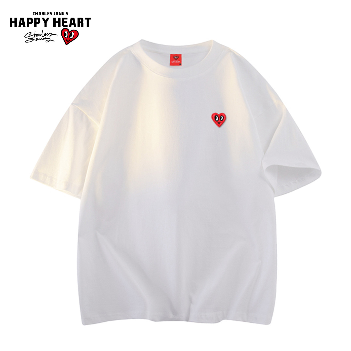 查尔斯桃心美式纯棉cleanfit短袖t恤男夏季2026新款潮牌情侣上衣T