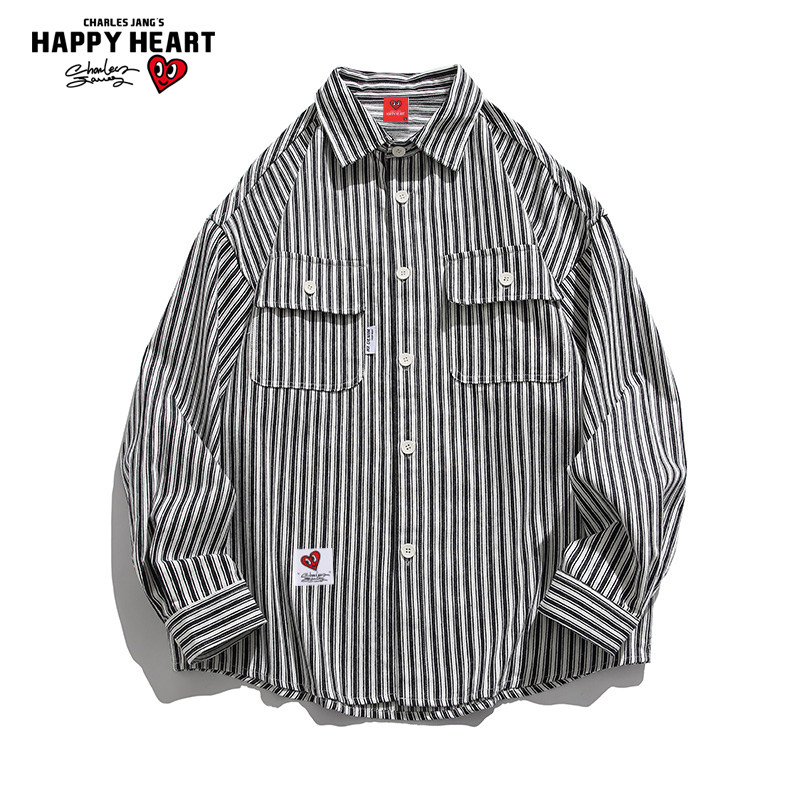 查尔斯桃心爱心休闲衬衫