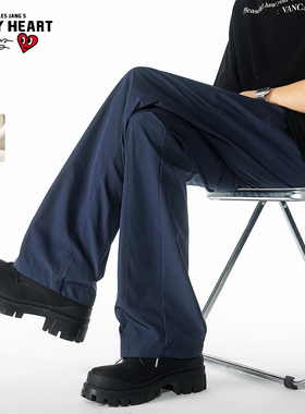 查尔斯桃心 裤子男款美式潮牌户外登山防泼水弯刀休闲直筒冲锋裤