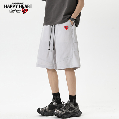 查尔斯桃心美式速干工装短裤男