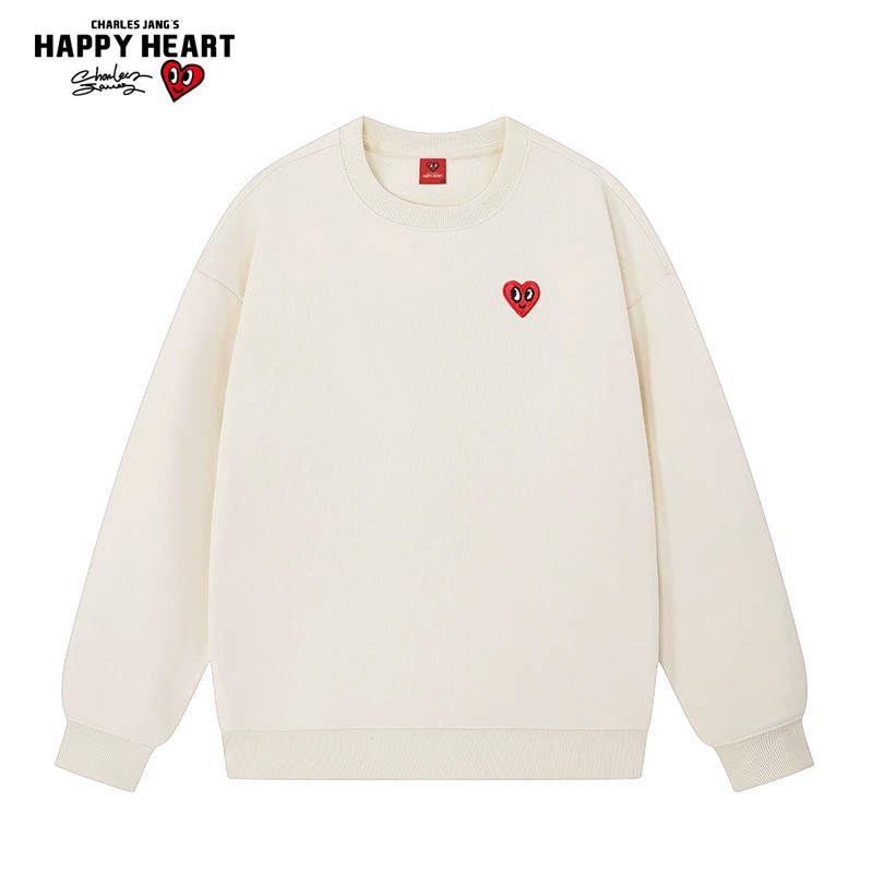 【白鹿同款】查尔斯桃心 春秋冬季爱心百搭情侣圆领卫衣
