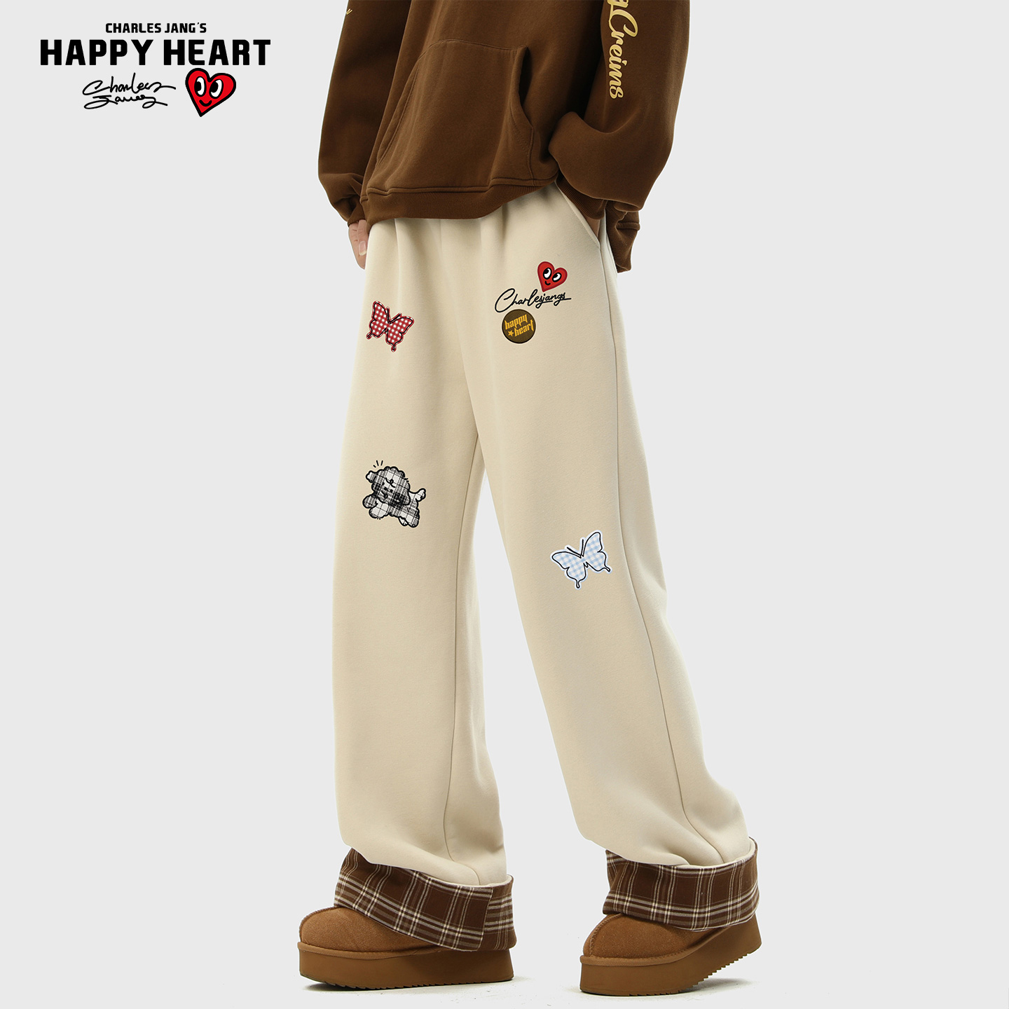 查尔斯桃心休闲长裤男女款