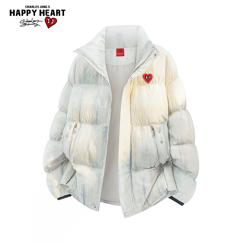 查尔斯桃心美式加厚保暖棉衣男士冬季立领新