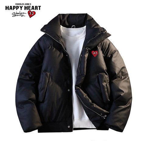 查尔斯桃心加厚立领面包棉服男