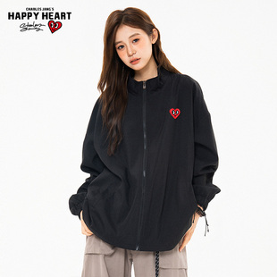 查尔斯桃心 cleanfit夹克男春秋季新款百搭潮牌立领情侣宽松外套