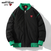 宽松加厚保暖爱心冬装 冬季 撞色羽绒服外套男2026新款 查尔斯桃心