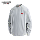 爱心刺绣情侣打底衫 查尔斯桃心三防长袖 T恤圆领2026新款 潮牌上衣