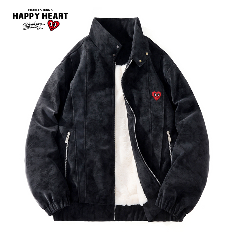 查尔斯桃心扎染哈灵顿夹克男外套