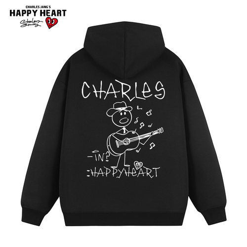 查尔斯桃心)连帽套头卫衣