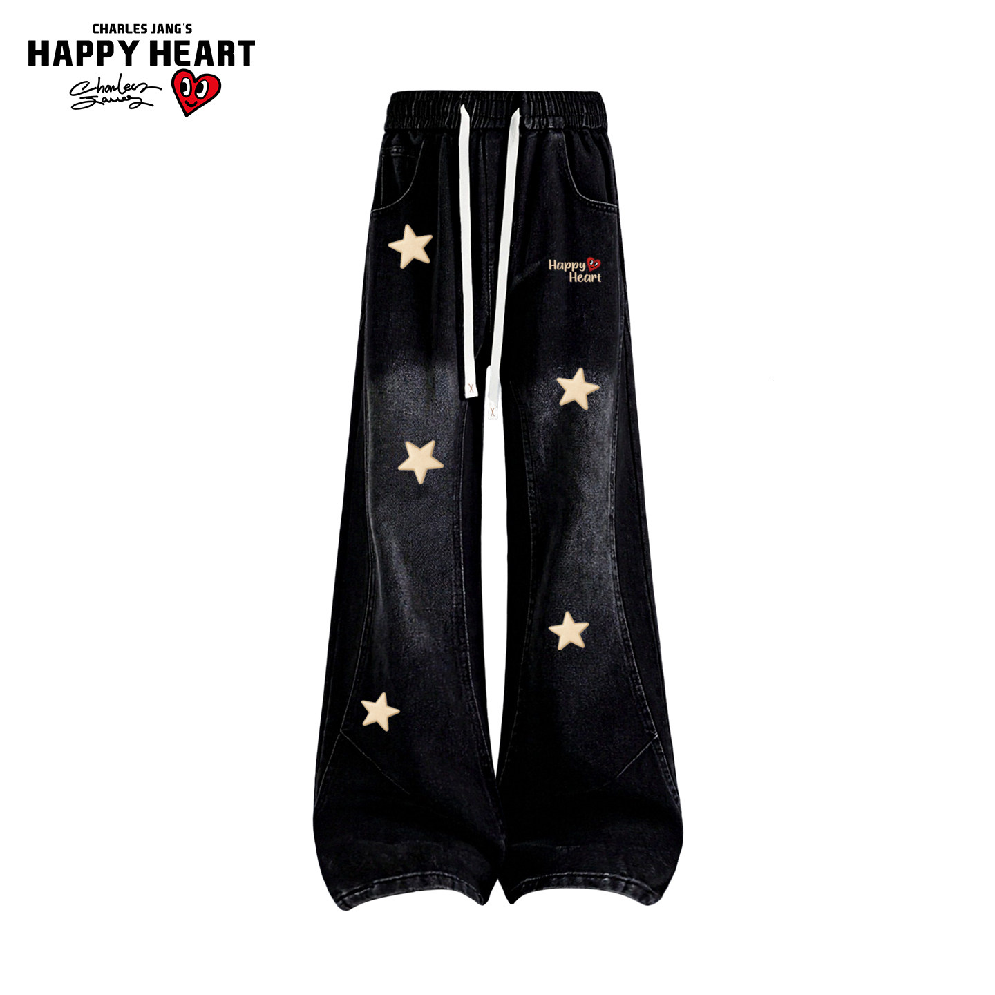 查尔斯桃心美式星星解构弯刀牛仔裤子男女春秋季高街宽松休闲长裤,男装,牛仔裤,淘宝优惠券,粉丝福利购,淘宝优惠卷