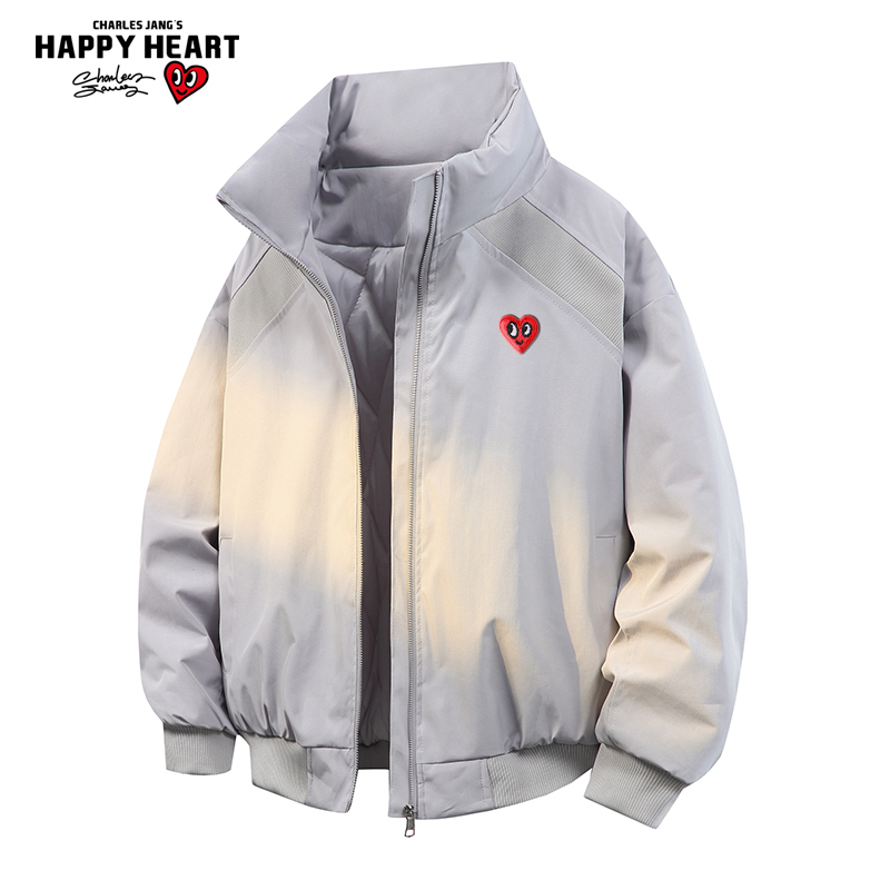 查尔斯桃心 美式解构立领棉服男女冬季新款加厚保暖休闲情侣外套