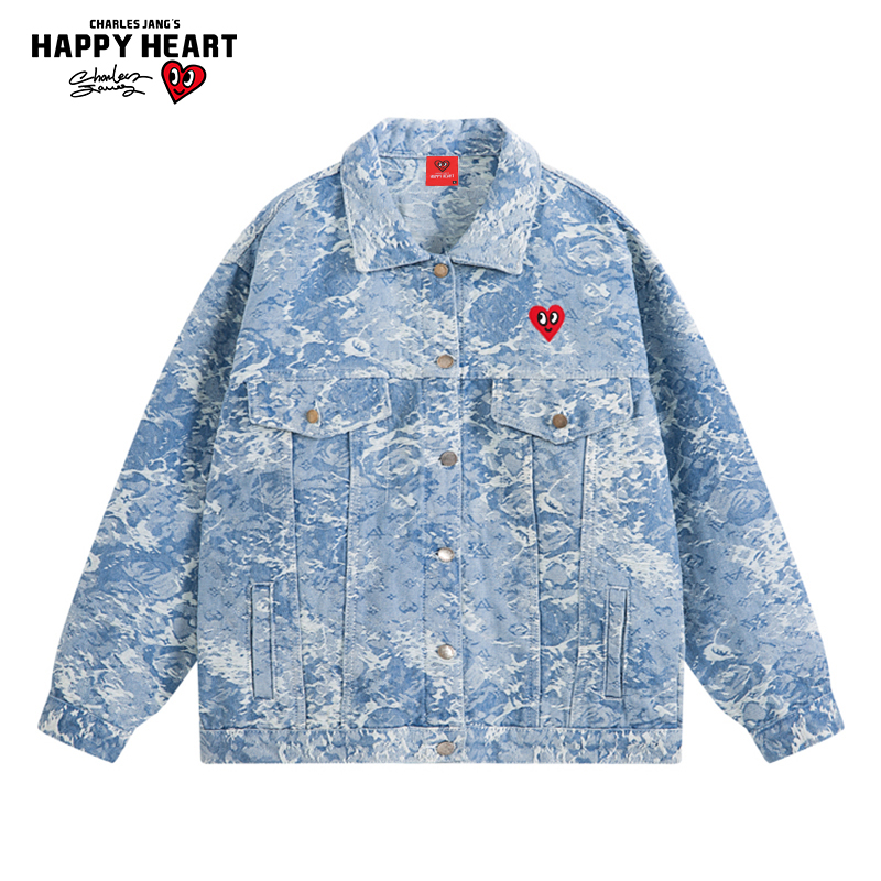 查尔斯桃心爱心牛仔夹克